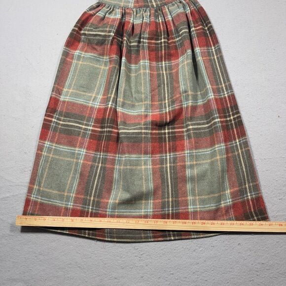 Vintage Skirt Womens 7/8 Red Plaid‎ Maxi Modest Classic Preppy Union Made - Picture 5 of 10
